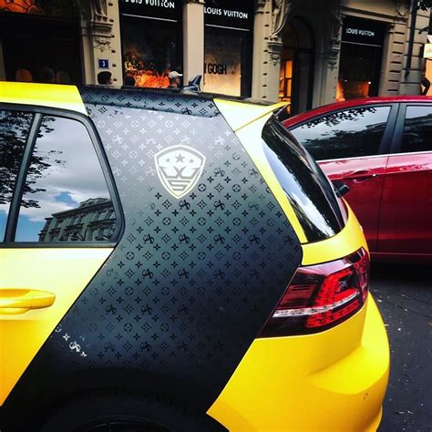 white louis vuitton car wrap